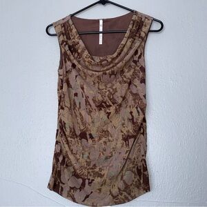 Leo & Nicole Floral Brown Tank Top
